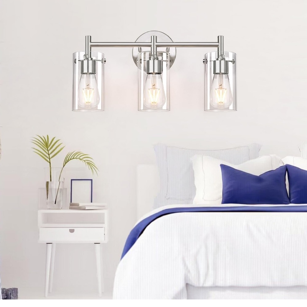 Modern Silver Vanity Light Fixture - Picture 8 of 8